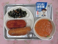 3月18日(水)★おはなし給食「くまのがっこう　ジャッキーのトマトづくり」